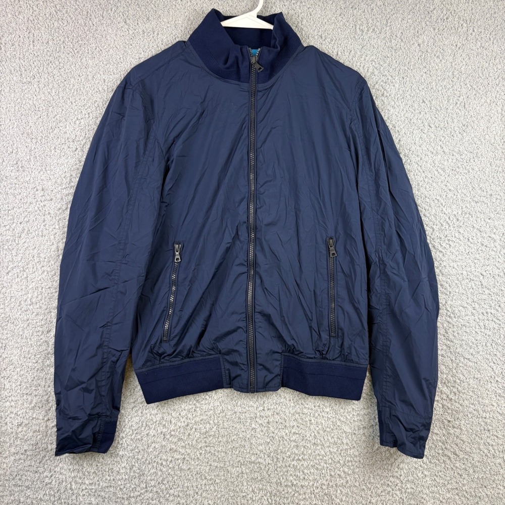 Orlebar Brown Bomber Jacket Mens Medium Navy Blue Lightweight Full Zip Luxury